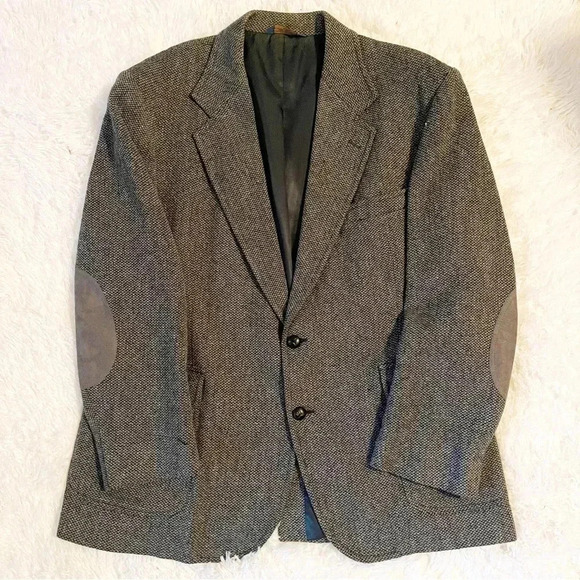 Pendleton Tweed Wool Mens Blazer Sport Coat Elbow Patch Size 44 - Picture 8 of 8